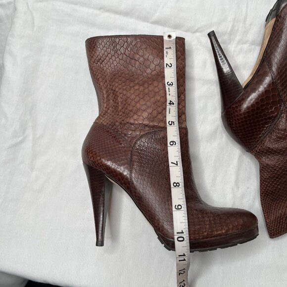 Cole Haan Nike Air Womens Brown Scale Print Leather High Heel Ankle Boots 7 - Picture 4 of 11